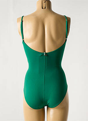 Costum de baie dintr-o singură piesă efect material satinat verde IODUS femeie