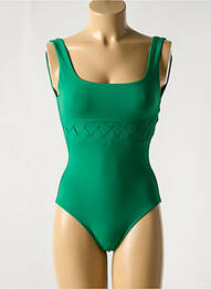 Costum de baie dintr-o singură piesă efect material satinat verde IODUS femme