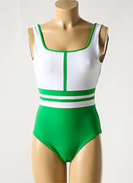 Costum de baie dintr-o singură piesă bretele elastice verde IODUS femme