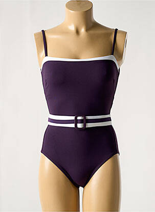 Costum de baie dintr-o singură piesă efect material satinat violet IODUS femeie