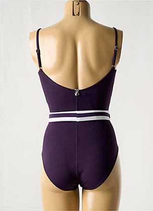 Costum de baie dintr-o singură piesă efect material satinat violet IODUS femeie