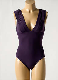 Costum de baie dintr-o singură piesă efect material satinat top triunghiuri violet IODUS femme