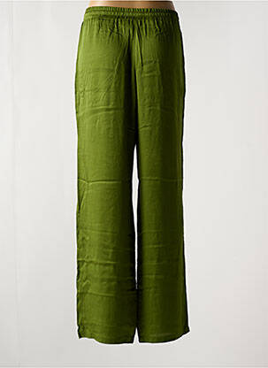 Pantalon drept talie cu cleme mărime normală verde IODUS femeie