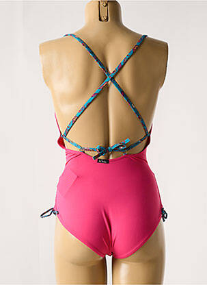 Costum de baie dintr-o singură piesă efect material satinat roz BIKINI BAR femeie