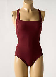 Costum de baie dintr-o singură piesă efect material satinat roșu IODUS femme