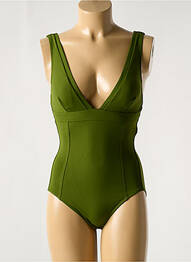 Costum de baie dintr-o singură piesă efect material satinat sutien cu susținere înaltă și burete detașabil verde IODUS femeie