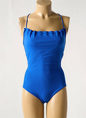 Costum de baie dintr-o singură piesă efect material satinat albastru IODUS femeie