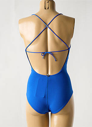 Costum de baie dintr-o singură piesă efect material satinat albastru IODUS femeie