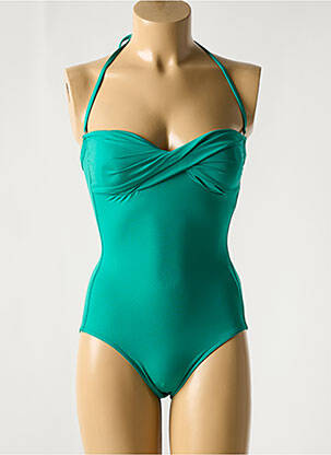 Costum de baie dintr-o singură piesă bretele elastice detașabile top sutien modelat verde IODUS femeie