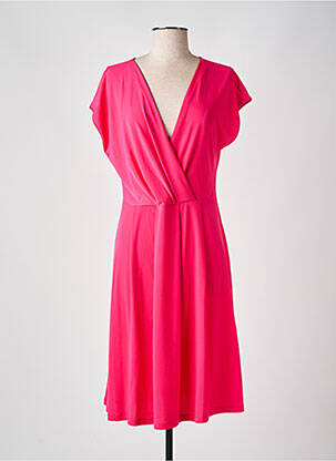 Rochie midi mâneci scurte mâneci scurte roz ELEONORA AMADEI femeie