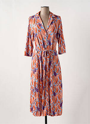 Rochie lungă imprimeu floral mâneci 3/4 roz BAKERY LADIES femeie