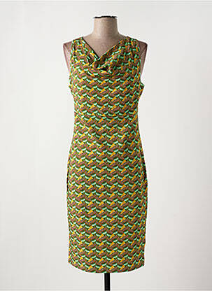 Rochie midi imprimeu fantezie fără mâneci verde BAKERY LADIES femeie