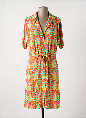 Rochie midi imprimeu fantezie mâneci scurte portocalie BAKERY LADIES femeie