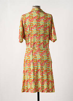 Rochie midi imprimeu fantezie mâneci scurte portocalie BAKERY LADIES femeie