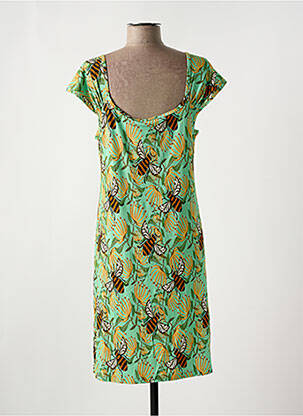 Rochie midi imprimeu floral mâneci scurte verde BAKERY LADIES femeie