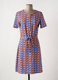 Rochie midi imprimeu fantezie mâneci scurte albastru BAKERY LADIES femeie