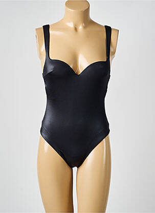 Costum de baie dintr-o singură piesă efect material satinat top sutien modelat negru ANDRES SARDA femeie