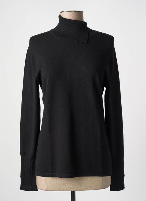 Pulover cu guler înalt negru MARBLE femeie