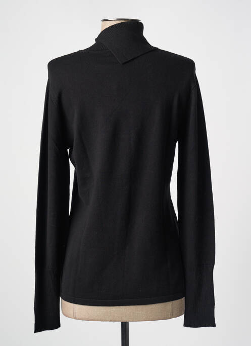 Pulover cu guler înalt negru MARBLE femeie