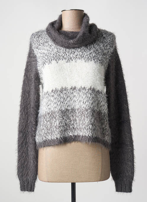 Pulover cu guler înalt gri MARBLE femeie