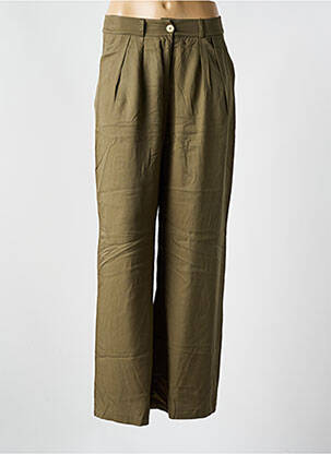 Pantalon larg verde MUS & BOMBON femeie