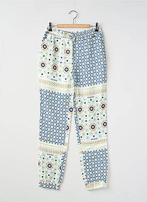Pantalon drept croială dreaptă talie elastică albastru GUESS fată