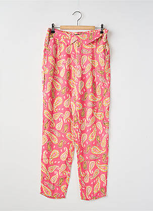Pantalon drept buzunare talie elastică roz IKKS fată