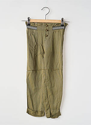 Pantalon drept strânsă pe partea de jos talie elastică verde IKKS fată
