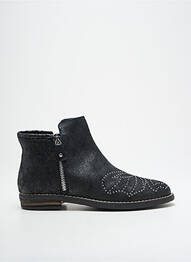 Botine/ghete țesătură satinată toc plat până la 3 cm negru REQINS femme