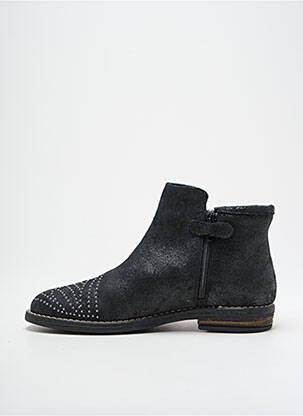 Botine/ghete țesătură satinată toc plat până la 3 cm negru REQINS femeie
