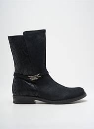 Botine/ghete țesătură satinată toc plat până la 3 cm negru BELLAMY femme