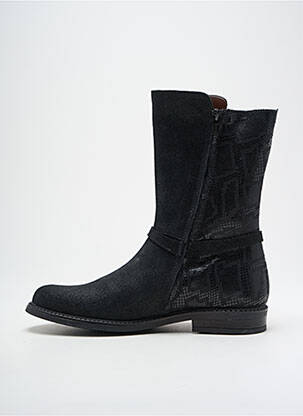 Botine/ghete țesătură satinată toc plat până la 3 cm negru BELLAMY femeie