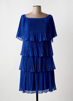 Rochie midi croială fluidă mâneci scurte albastru FRANK LYMAN femeie