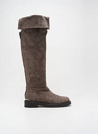 Cizme peste genunchi nubuc toc de 4 la 6 cm gri THE SELLER femme