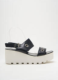 Sandale/pantofi decupați țesătură satinată toc de 7 la 9 cm negru SWEET LEMON femeie