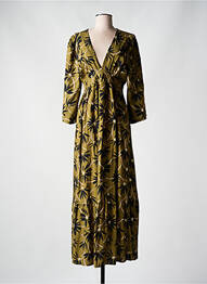 Rochie lungă imprimeu floral mâneci 3/4 verde RUE DES ABBESSES femme