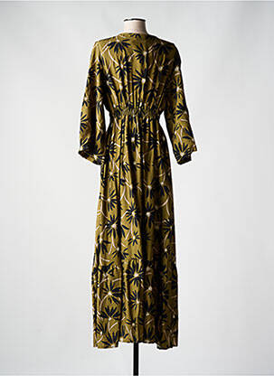 Rochie lungă imprimeu floral mâneci 3/4 verde RUE DES ABBESSES femeie