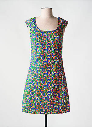 Rochie scurtă mâneci scurte mâneci scurte verde PRINCESSE NOMADE femeie