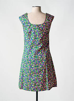 Rochie scurtă mâneci scurte mâneci scurte verde PRINCESSE NOMADE femeie
