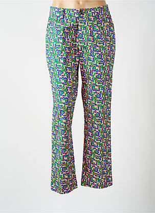 Pantalon drept țesătură poplin mărime normală verde PRINCESSE NOMADE femeie