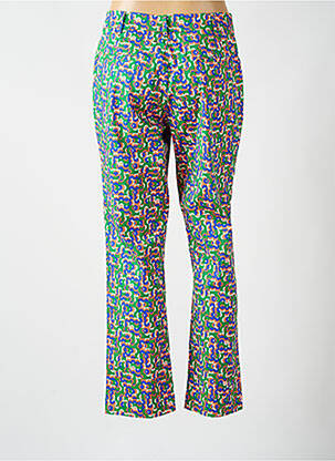 Pantalon drept țesătură poplin mărime normală verde PRINCESSE NOMADE femeie