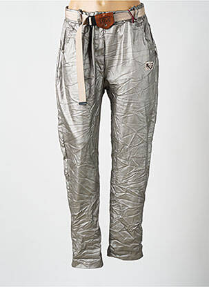 Pantalon drept argintiu MINA ROSA femeie