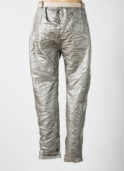 Pantalon drept argintiu MINA ROSA femeie