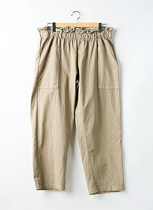 Pantalon drept talie elastică bej PIMENT ROUGE femeie