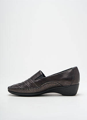 Mocasini țesătură satinată toc de 4 la 6 cm gri PEDI GIRL femeie