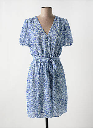 Rochie midi imprimeu fantezie mâneci scurte albastru TEDDY SMITH femeie