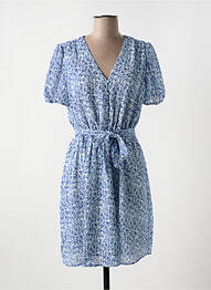 Rochie midi imprimeu fantezie mâneci scurte albastru TEDDY SMITH femeie