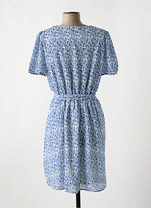 Rochie midi imprimeu fantezie mâneci scurte albastru TEDDY SMITH femeie