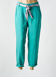 Pantalon 7/8 țesătură poplin mărime normală verde LABDIP femme