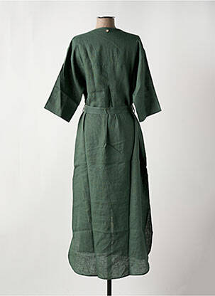 Rochie lungă țesătură crep mâneci 3/4 verde LE BOUDOIR D'EDOUARD femeie